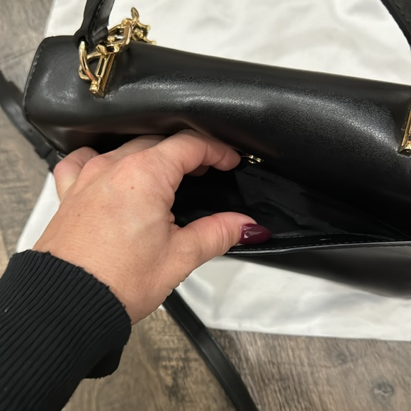 Michael Kora Black & Gold Leather Messenger Bag - Picture 10 of 17